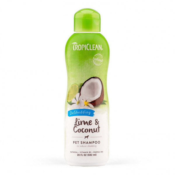Tropiclean - Lime & Coconut - szampon z kwasami Omega 3 i 6, zmniejszający wypadanie sierści (linienie), 355 ml