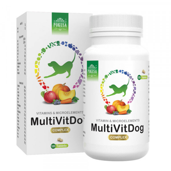 Pokusa GreenLine MultiVit Dog - kompletny zestaw witamin, aminokwasów i minerałów dla psów - 120 tabletek