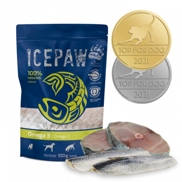 ICEPAW High Premium Omega-3 - makrela i śledź dla psów -  pełnoporcjowa, mokra karma dla psa 100g