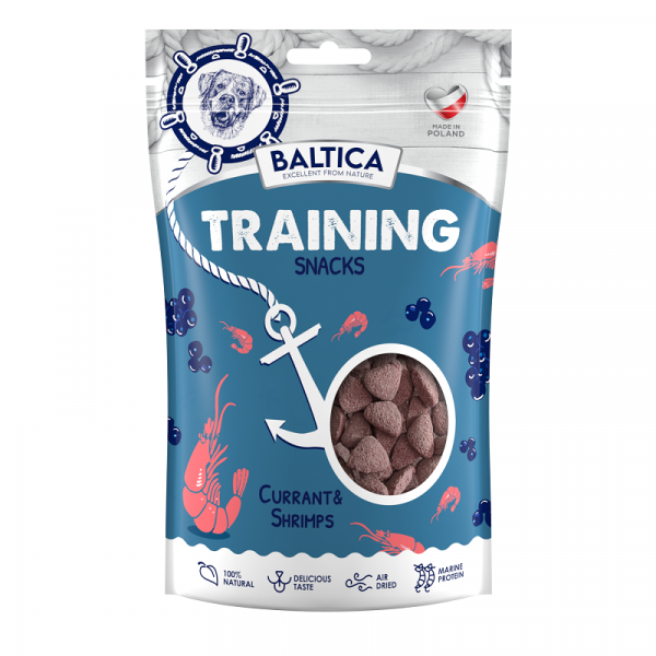 BALTICA Training Snacks Shrimps with Currant - przysmaki treningowe dla psów z krewetkami i czarnymi porzeczkami - 150 g