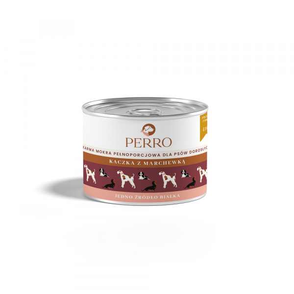 PERRO Kaczka z marchewką 410g - karma mokra, monobiałkowa formuła dla psów dorosłych