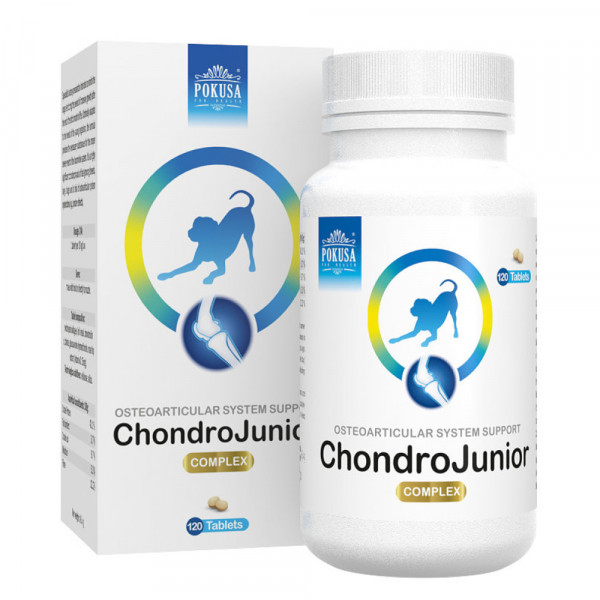 Pokusa ChondroLine ChondroJunior 120 tabletek -  preparat wspomagający rozwój układu kostno-stawowego u szczeniąt