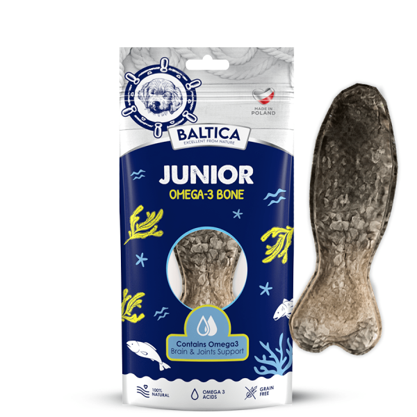 BALTICA Kość do żucia Junior Omega-3 - kość do żucia dla szczeniąt i juniorów z dorszem, 1 sztuka