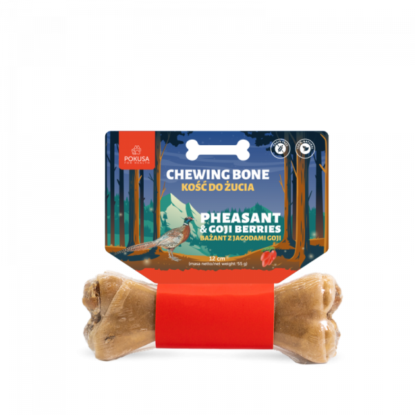 Pokusa Kość do żucia Bażant z jagodami goji 12 cm - Feel The Wild Chewing Bone PHEASANT & GOJI BERRIES