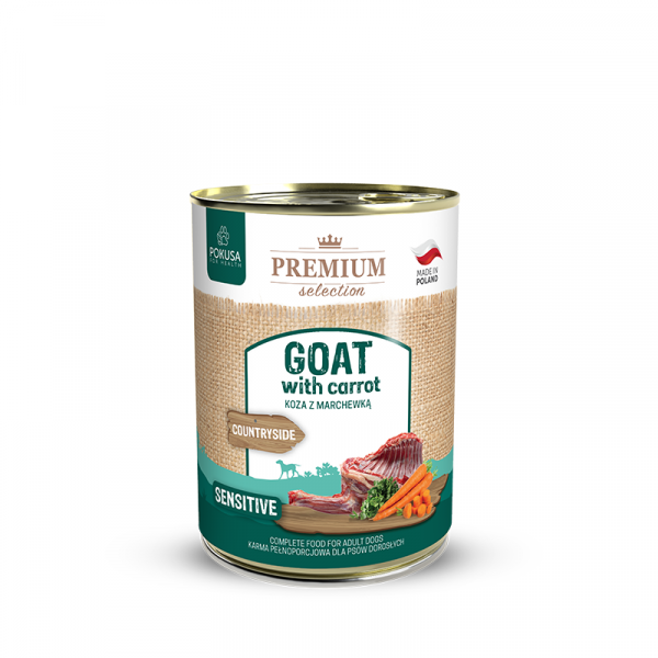 Pokusa Premium Selection Koza z marchewką 400g - pełnoporcjowa karma mokra dla psów dorosłych