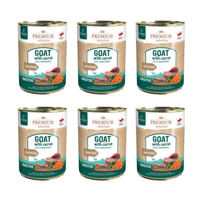 Pokusa Premium Selection Koza z marchewką 6x400g - pełnoporcjowa karma mokra dla psów dorosłych
