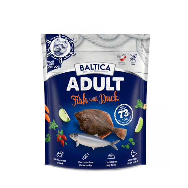 BALTICA Adult Fish with Duck 1 kg XS/S - karma z kaczką i rybami bałtyckimi dla psów małych ras