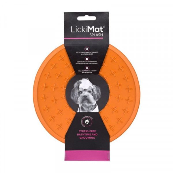 LickiMat SPLASH - mata spowalniająca jedzenie dla psa - pomarańczowa
