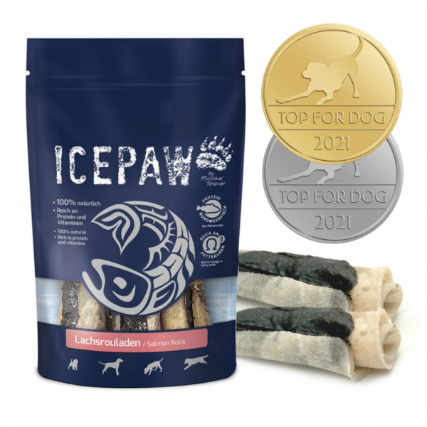 ICEPAW  Lachsrouladen - roladki do żucia dla psów (3 szt. ok. 200g)
