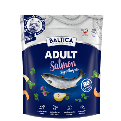 BALTICA Adult Salmon Hypoallergenic 1 kg XS/S - hipoalergiczna karma z łososiem dla psów małych ras