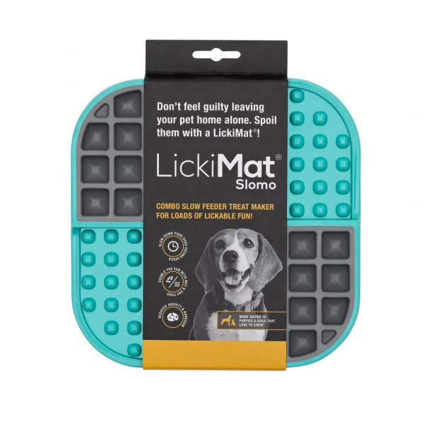 LickiMat SLOMO- mata do lizania dla psa - niebieska, twarda