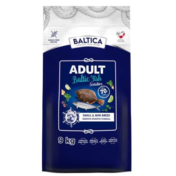 Baltica Adult Sensitive Baltic Fish 9 kg  XS/S - karma z rybami bałtyckimi dla psów małych ras