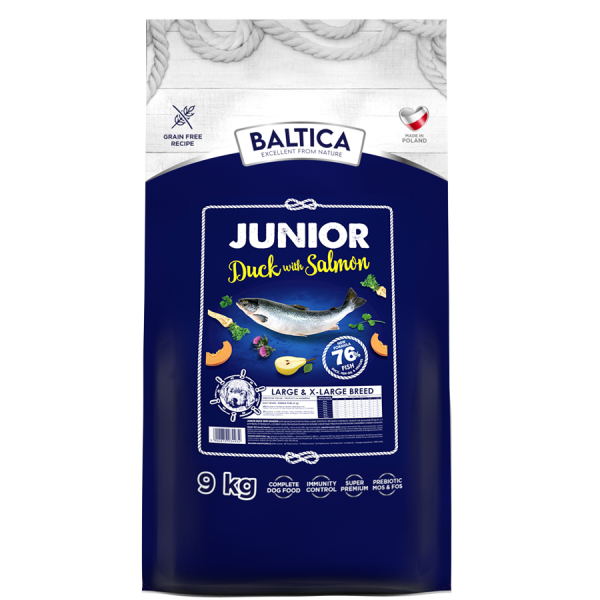 BALTICA Junior Duck with Salmon 9 kg L/XL - karma dla juniora z kaczką i łososiem 9kg