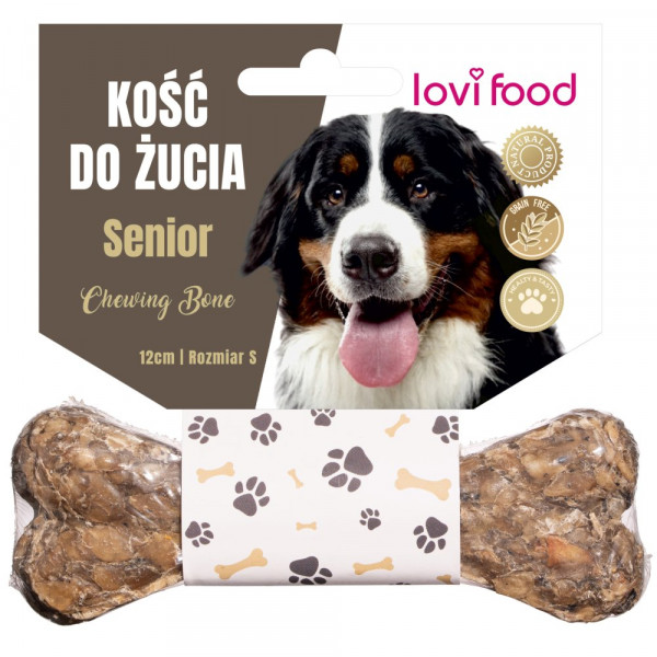 Lovi Food Senior Chewing Bone S - kość do żucia dla psa seniora, włoskie smaki 12 cm