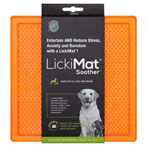 LickiMat SOOTHER - mata dla psa do lizania - pomarańczowa, miękka