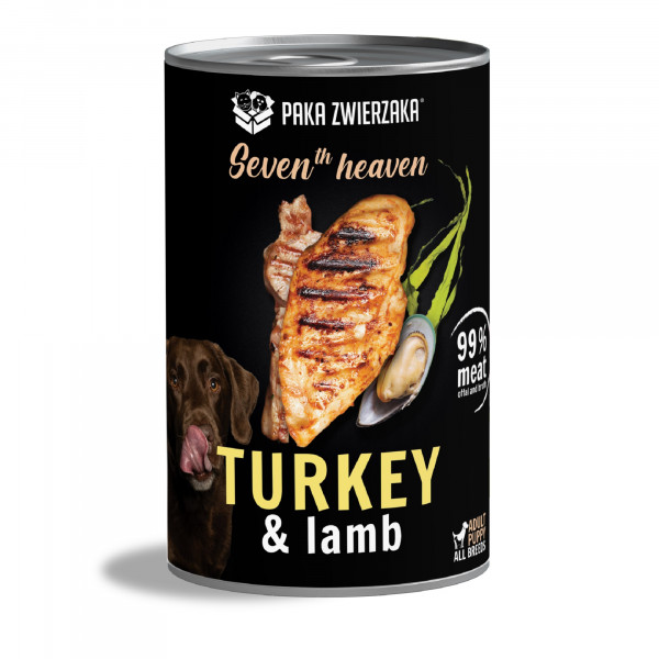 Paka Zwierzaka Seven'th Heaven Turkey & Lamb 400g - pełnoporcjowa karma mokra dla psa z indykiem i jagnięciną