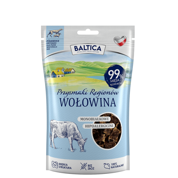 BALTICA Wołowina 80g - półmiękkie przysmaki dla psów z wołowiny 80g