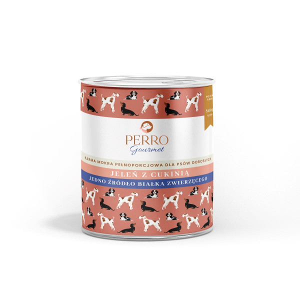 PERRO Gourmet Jeleń z cukinią 800g - monobiałkowa formuła dla psów dorosłych