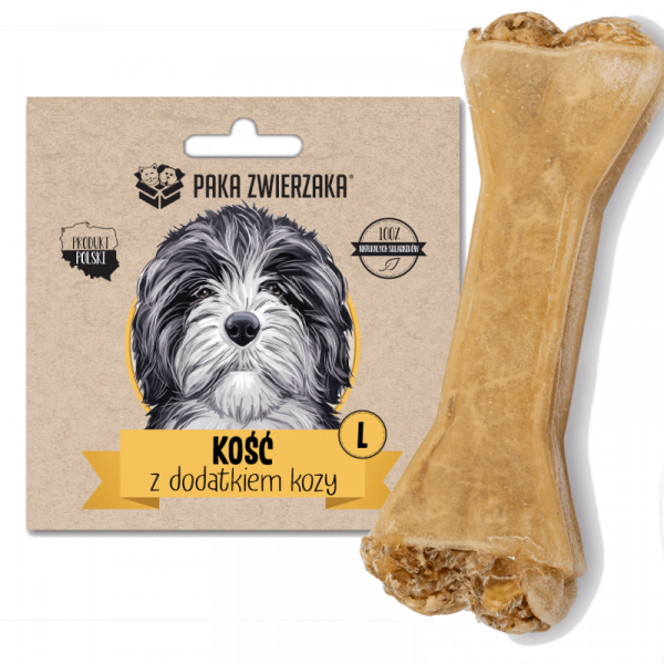 Paka Zwierzaka - kość do żucia dla psa z dodatkiem Kozy 13,5cm - przysmak dla psa z kozą