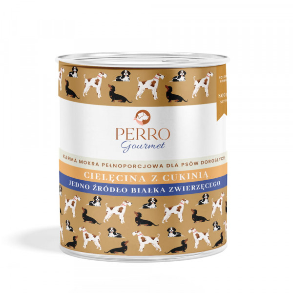 PERRO Gourmet Cielęcina z cukinią 800g - monobiałkowa formuła dla psów dorosłych