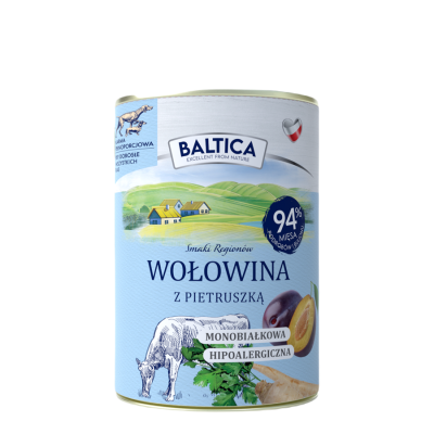 Baltica Wołowina z pietruszką 6x400g - monoproteinowa mokra karma bezzbożowa dla dorosłych psów