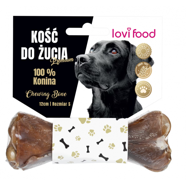 Lovi Food Premium Chewing Bone Horse Hide S - kość do żucia dla psa, 100% konina 12 cm