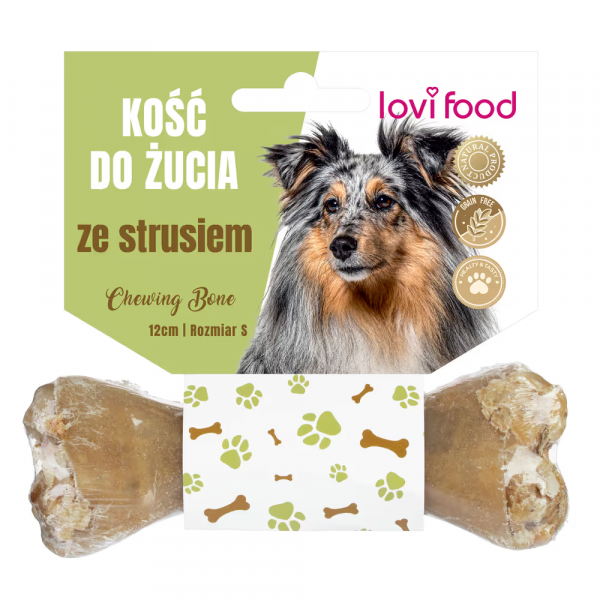 Lovi Food Chewing Bone with Ostrich S - kość do żucia dla psa, ze strusiem 12 cm