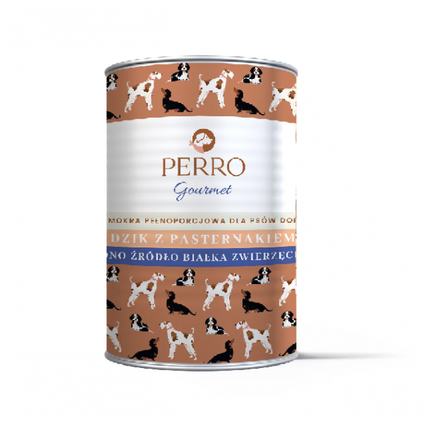 PERRO Gourmet Dzik z pasternakiem 400g - monobiałkowa karma mokra dla psów dorosłych