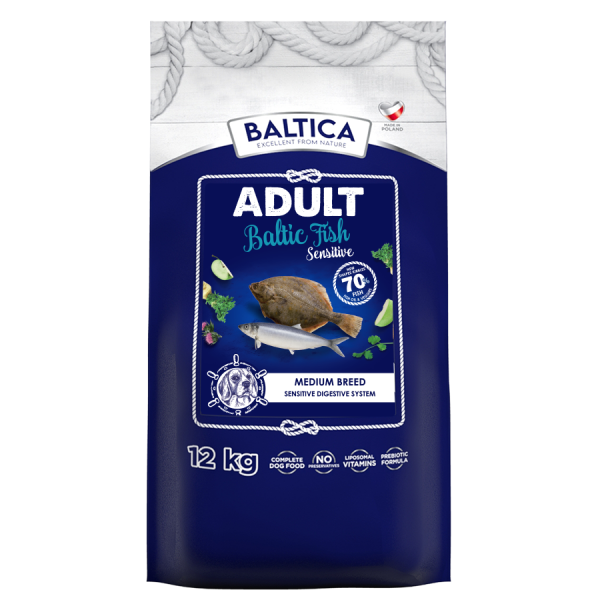 Baltica Adult Sensitive Baltic Fish 12 kg  M - karma z rybami bałtyckimi dla psów średnich ras