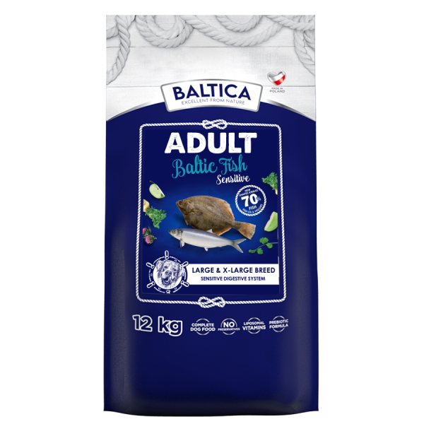 Baltica Adult Sensitive Baltic Fish 12 kg  L/XL - karma z rybami bałtyckimi dla psów dużych ras
