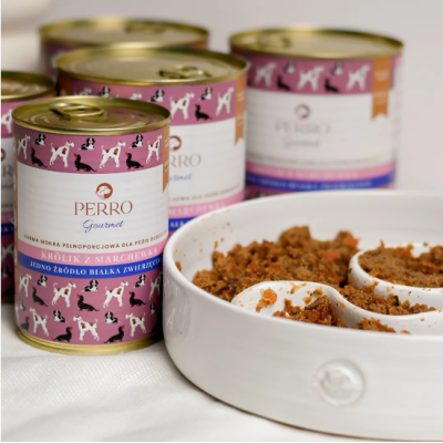 PERRO Gourmet Królik z marchewką 400g - monobiałkowa formuła dla psów dorosłych