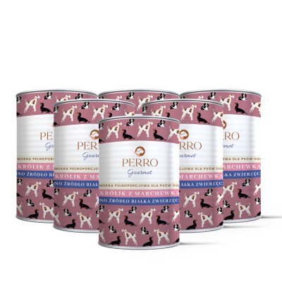 PERRO Gourmet Królik z marchewką 6x400g - monobiałkowa formuła dla psów dorosłych