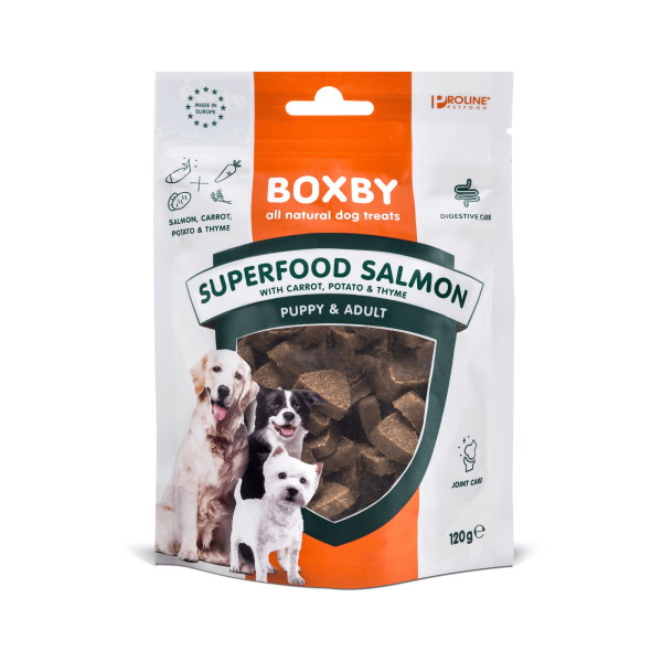 Boxby - Superfood Łosoś Marchew Tymianek 120g