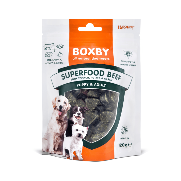 Boxby - Superfood Wołowina Szpinak Czosnek 120g