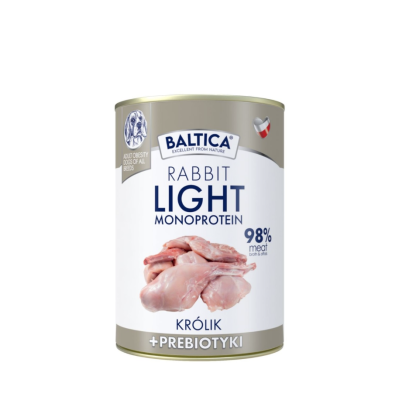 Baltica - LIGHT Mono Rabbit/Królik - zestaw 6x400g Nutraceutic