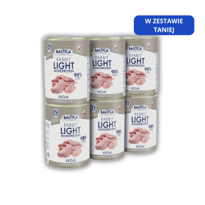 Baltica - LIGHT Mono Rabbit/Królik - zestaw 6x400g Nutraceutic