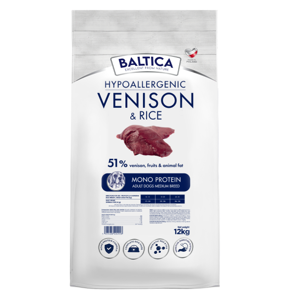 Baltica - ADULT Venison & rice / Dziczyzna z ryżem M 12kg