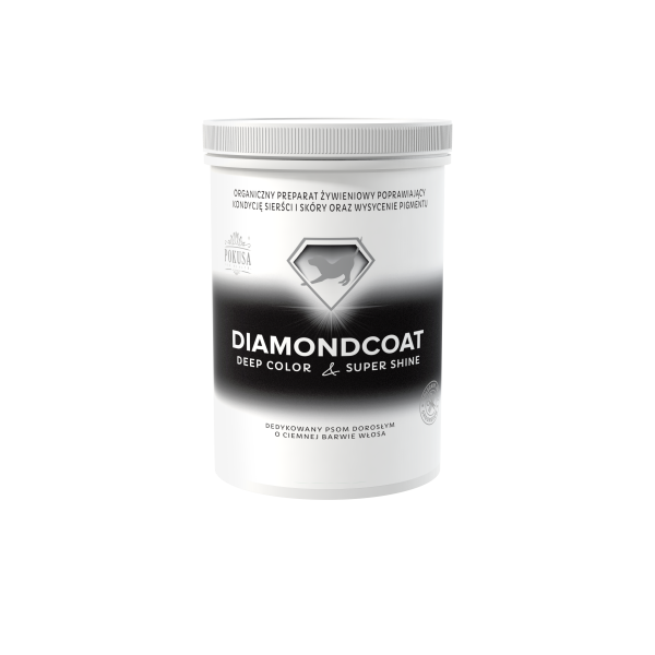 POKUSA Diamond Coat Deep Color &SuperShine - 300 g - preparat dla psów poprawiający czarny, ciemny oraz  brązowy kolor sierści