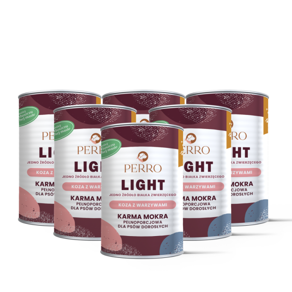 Perro - zestaw 6x400g - Koza z warzywami Light – monobiałkowa