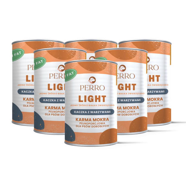 Perro - zestaw 6x400g - Kaczka z warzywami Light - monobiałkowa