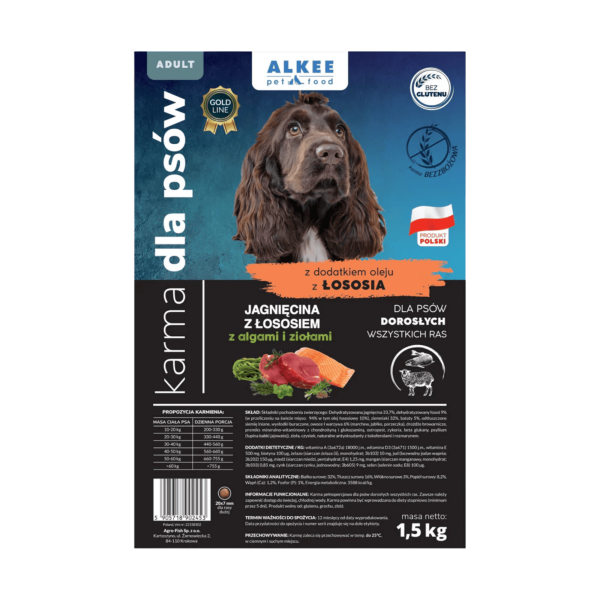 ALKEE - Jagnięcina z łososiem algami i ziołami 1,5 kg