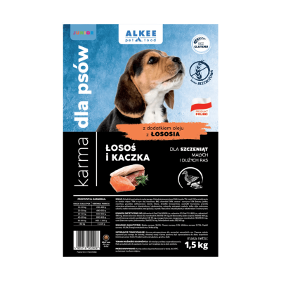 ALKEE - Szczeniak - Łosoś i kaczka 1,5kg