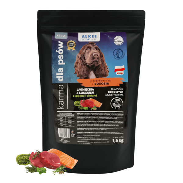 ALKEE - Jagnięcina z łososiem algami i ziołami 1,5 kg