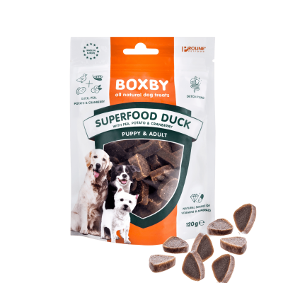 Boxby - Superfood Kaczka groszek żurawina 120g