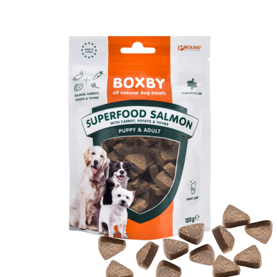 Boxby - Superfood Łosoś Marchew Tymianek 120g