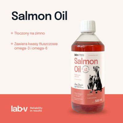 Lab-V - Olej z łososia 100% dla psa i kota 500 ml