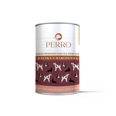 PERRO Kaczka z marchewką 400g - karma mokra, monobiałkowa formuła dla psów dorosłych