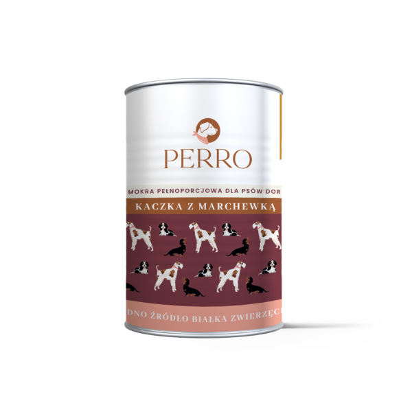 PERRO Kaczka z marchewką 400g - karma mokra, monobiałkowa formuła dla psów dorosłych
